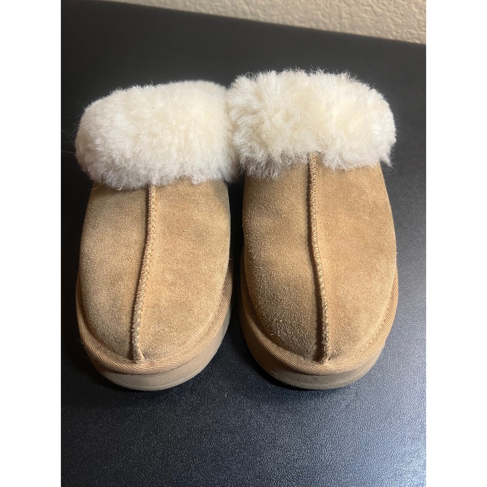 UGG Coquette Chestnut Suede Sheepskin Slippers 1171199K Mens 4 Womens 6